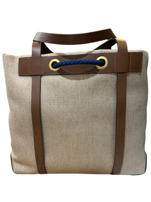Mismo Lakeside Travel Tote Grand Herringbone/Cuoio