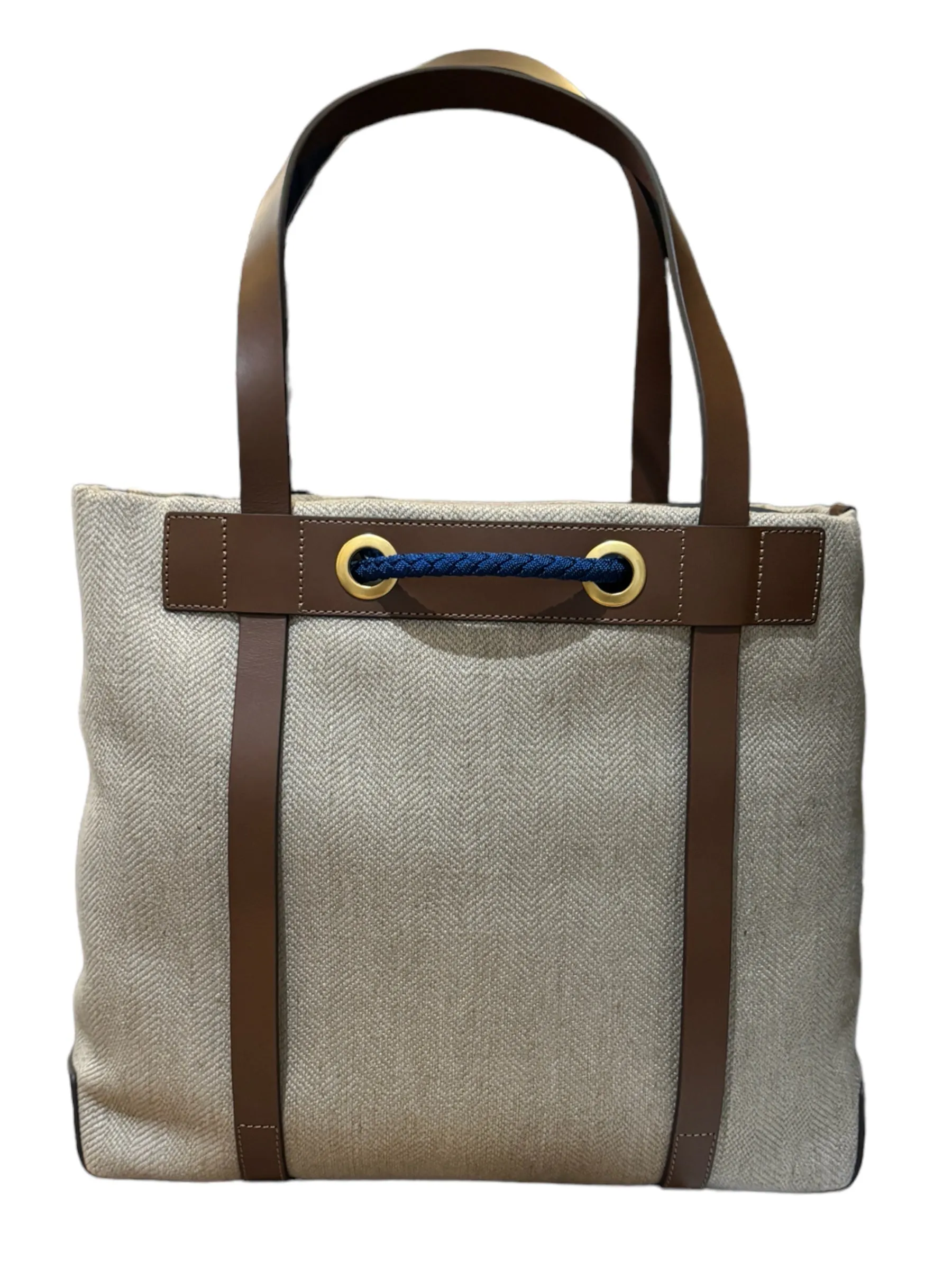 Mismo Lakeside Travel Tote Grand Herringbone/Cuoio