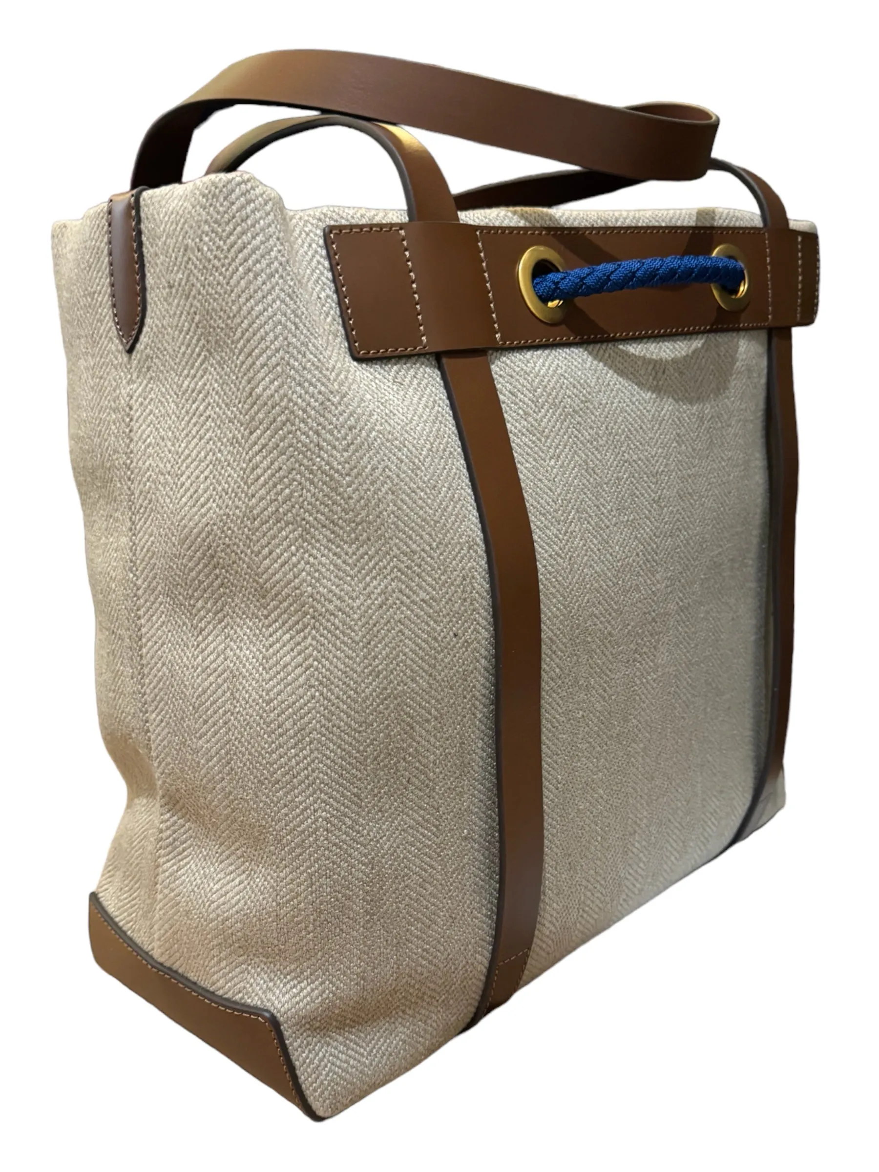Mismo Lakeside Travel Tote Grand Herringbone/Cuoio