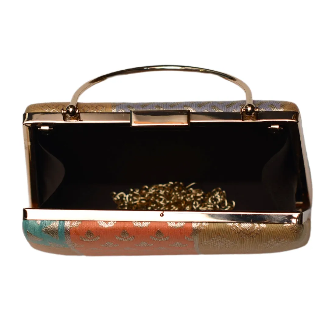 Multipattern Brocade Party Clutch