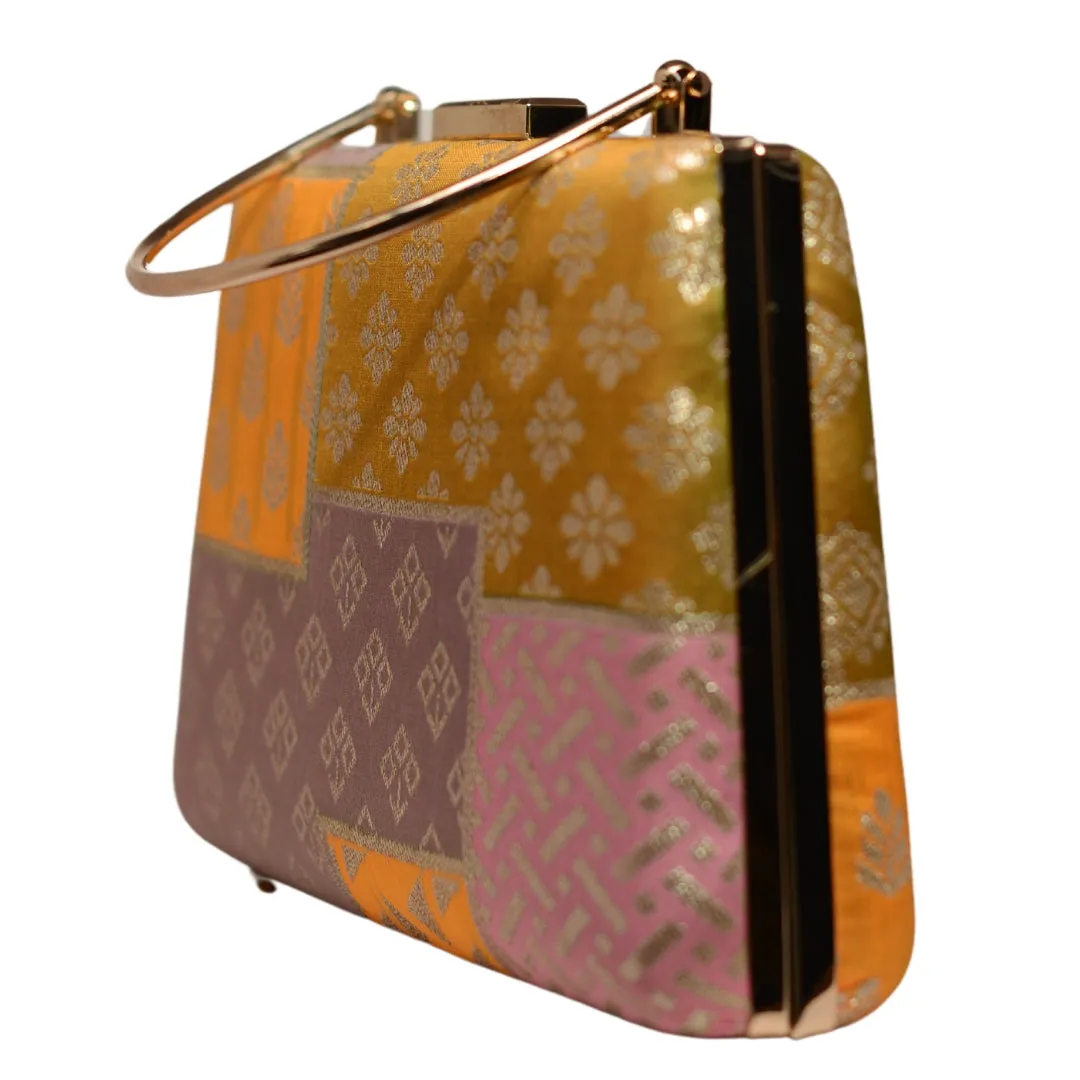Multipattern Brocade Party Clutch