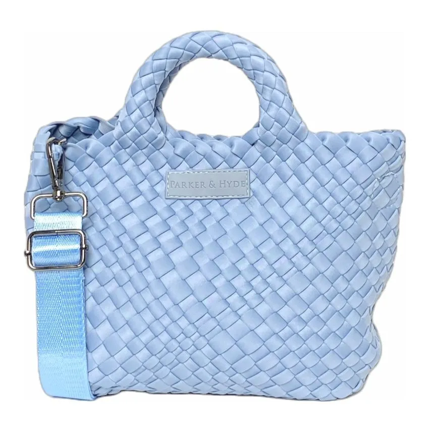 PARKER & HYDE Mini Woven tote bag-Denim