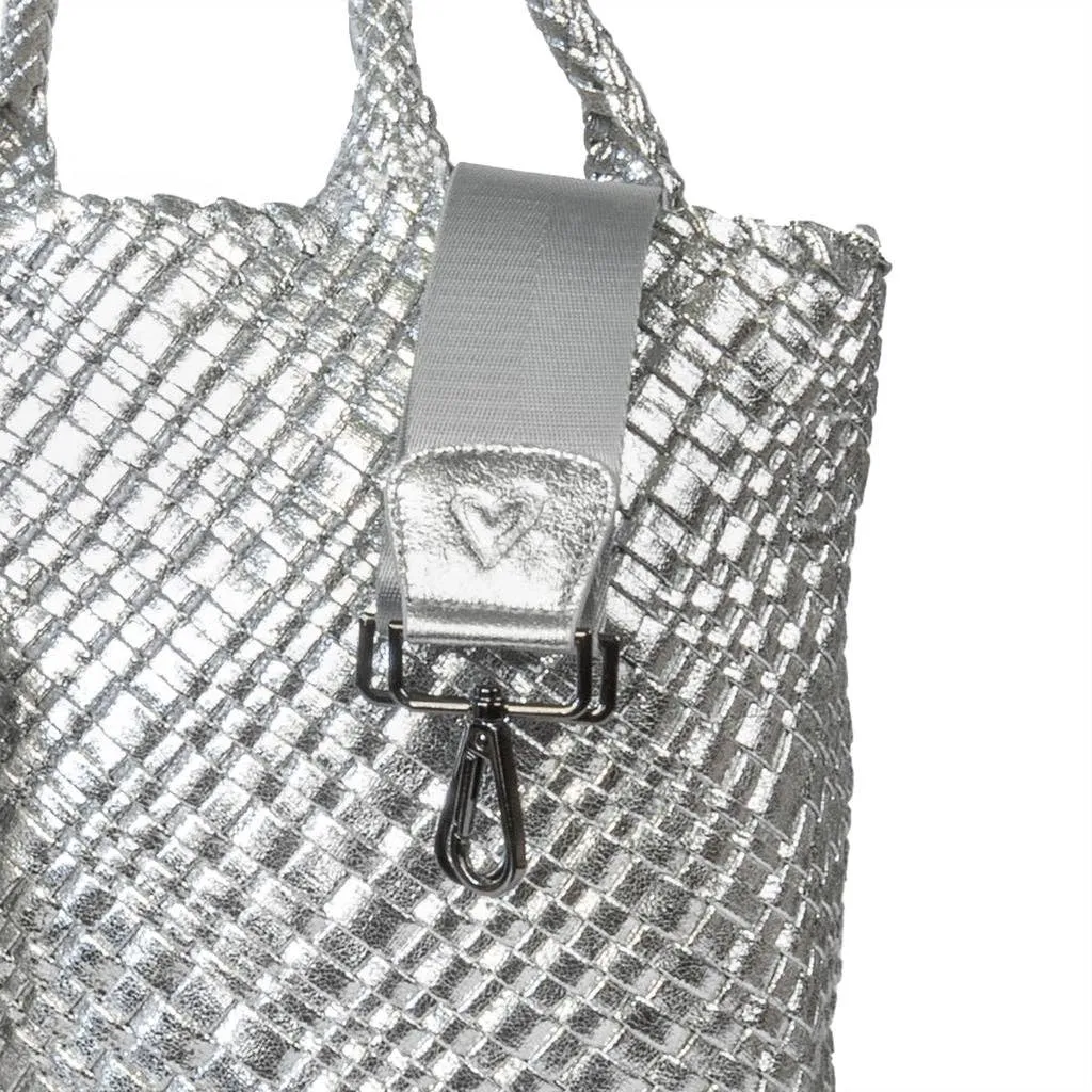 PRE London Woven Large Tote - Silver