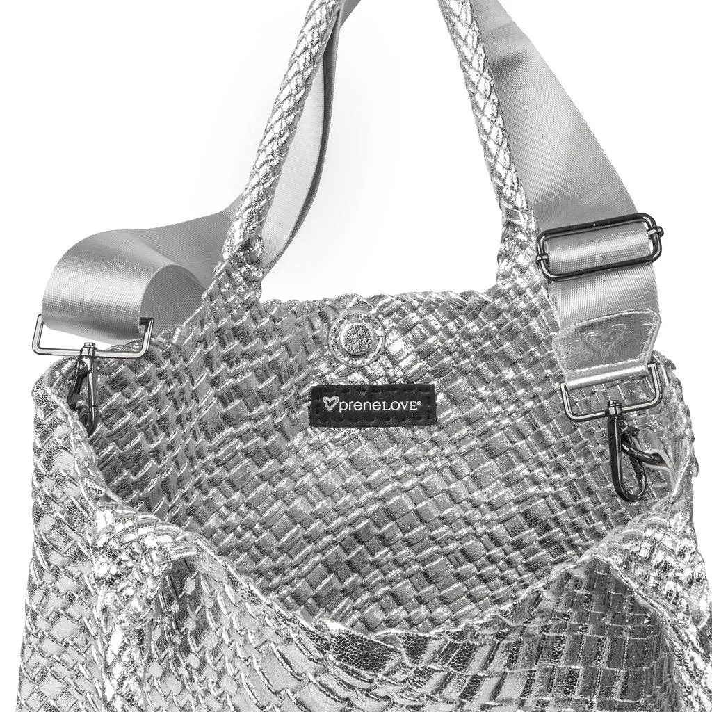 PRE London Woven Large Tote - Silver