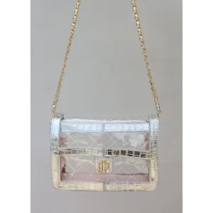 Quinn Quilted Clear Bag-Platinum