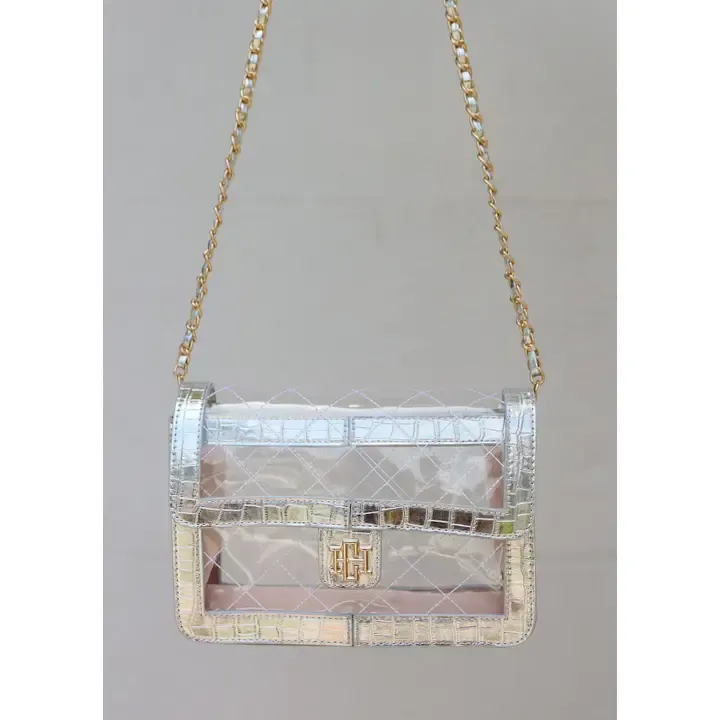 Quinn Quilted Clear Bag-Platinum