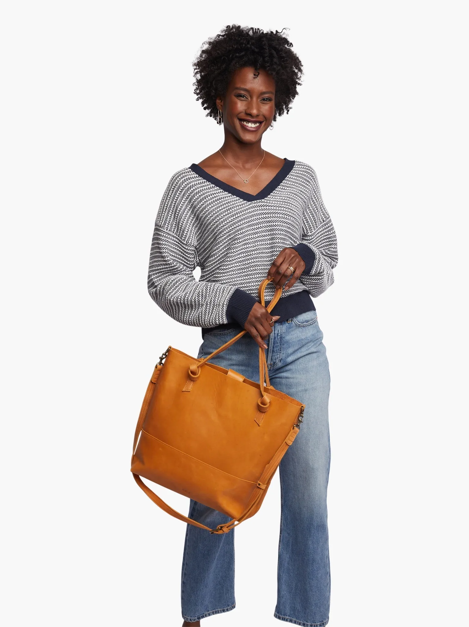 Rachel Crossbody Tote in Cognac
