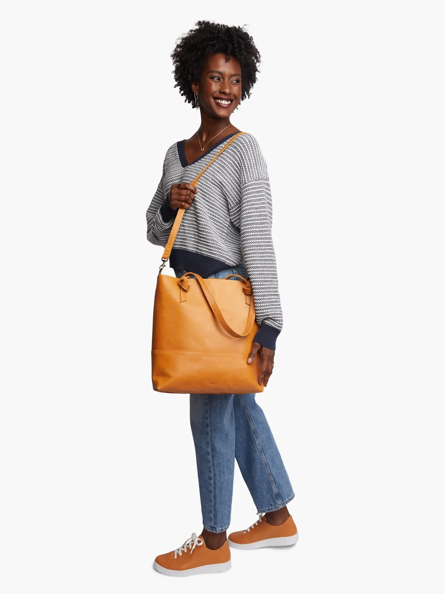 Rachel Crossbody Tote in Cognac