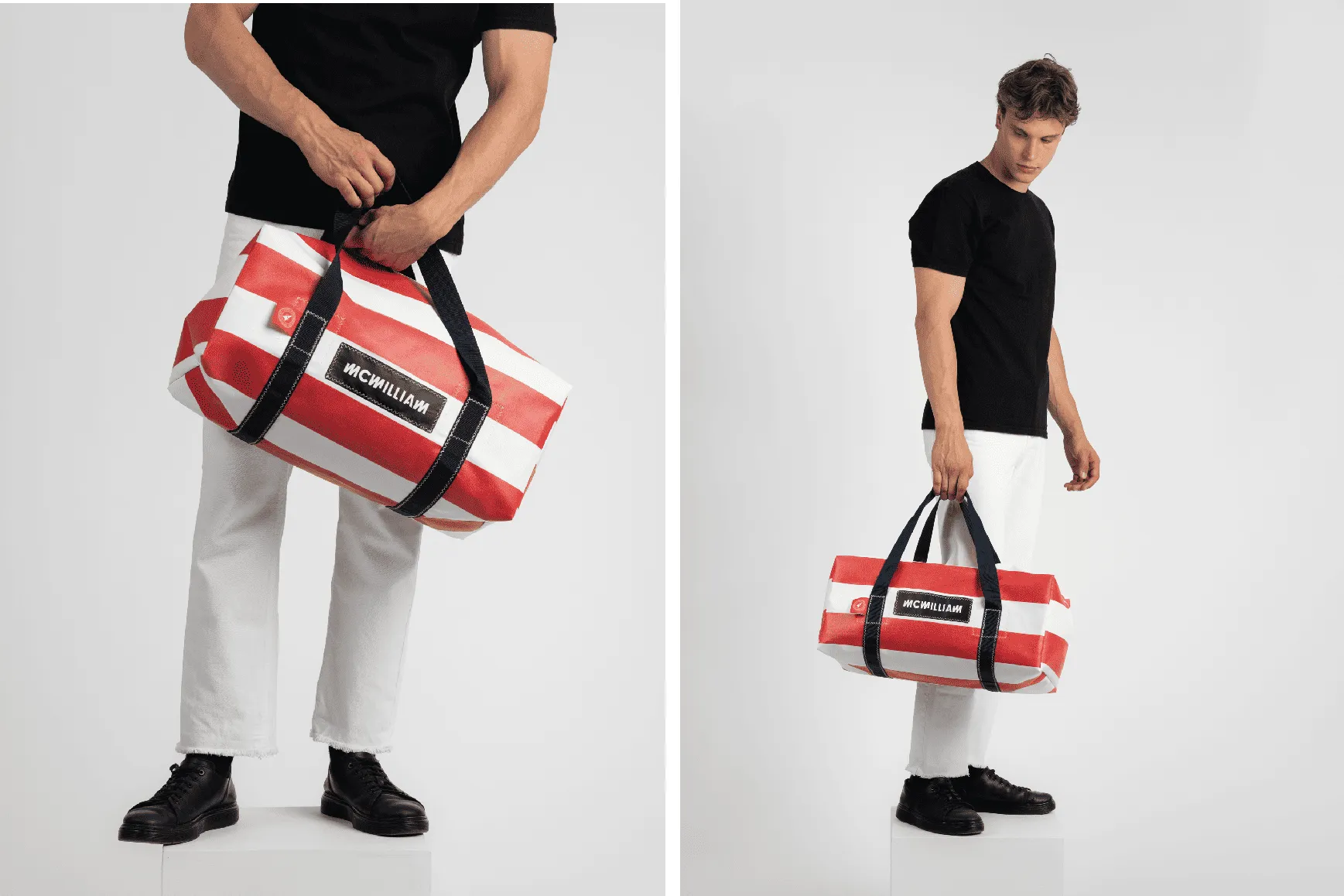 Red Large Holdall (50L) - Classic Stripe