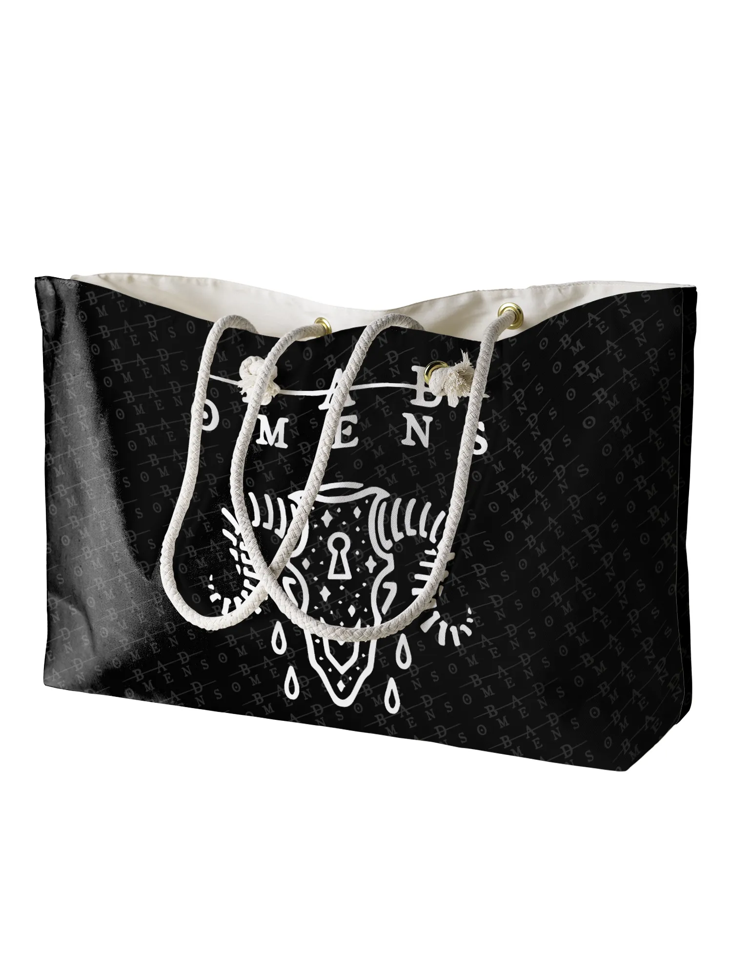 Rocksax Bad Omens Rope Handled Beach Bag - Ramskull