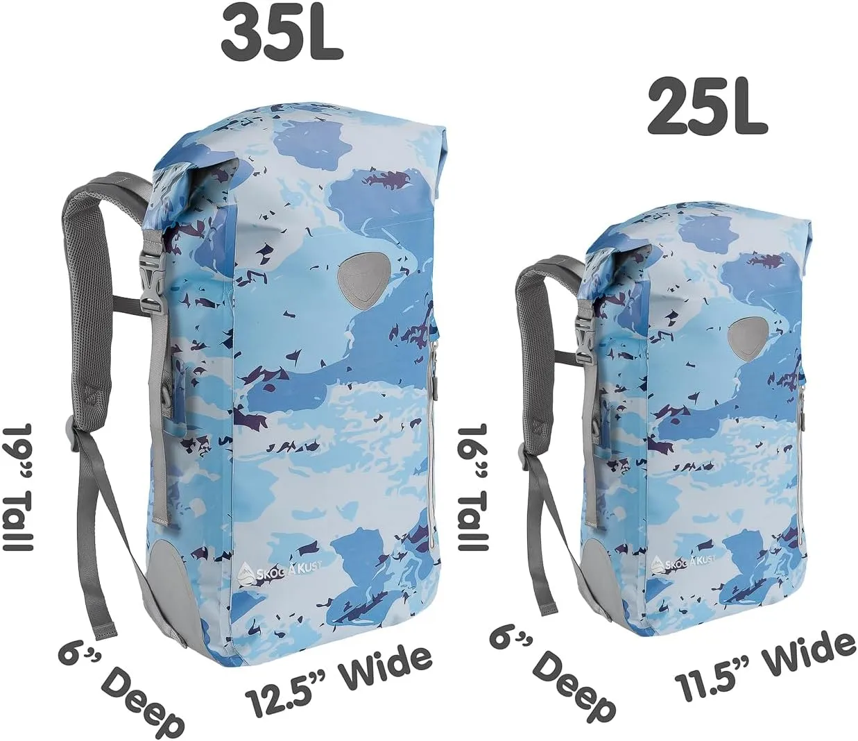 Skog  Kust BackSak Heavy Duty Waterproof Backpack - Gear Bag for Sports, Travel, & More - 25 & 35 Liter Sizes