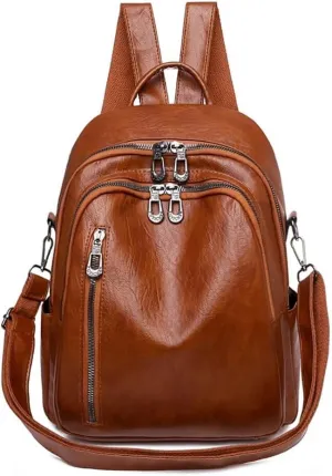 Soft Leather Backpack Purse for Women Convertible Rucksack Designer Shoulder Bag Waterproof Travel Satchel Bag Daypack