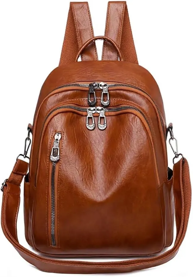 Soft Leather Backpack Purse for Women Convertible Rucksack Designer Shoulder Bag Waterproof Travel Satchel Bag Daypack