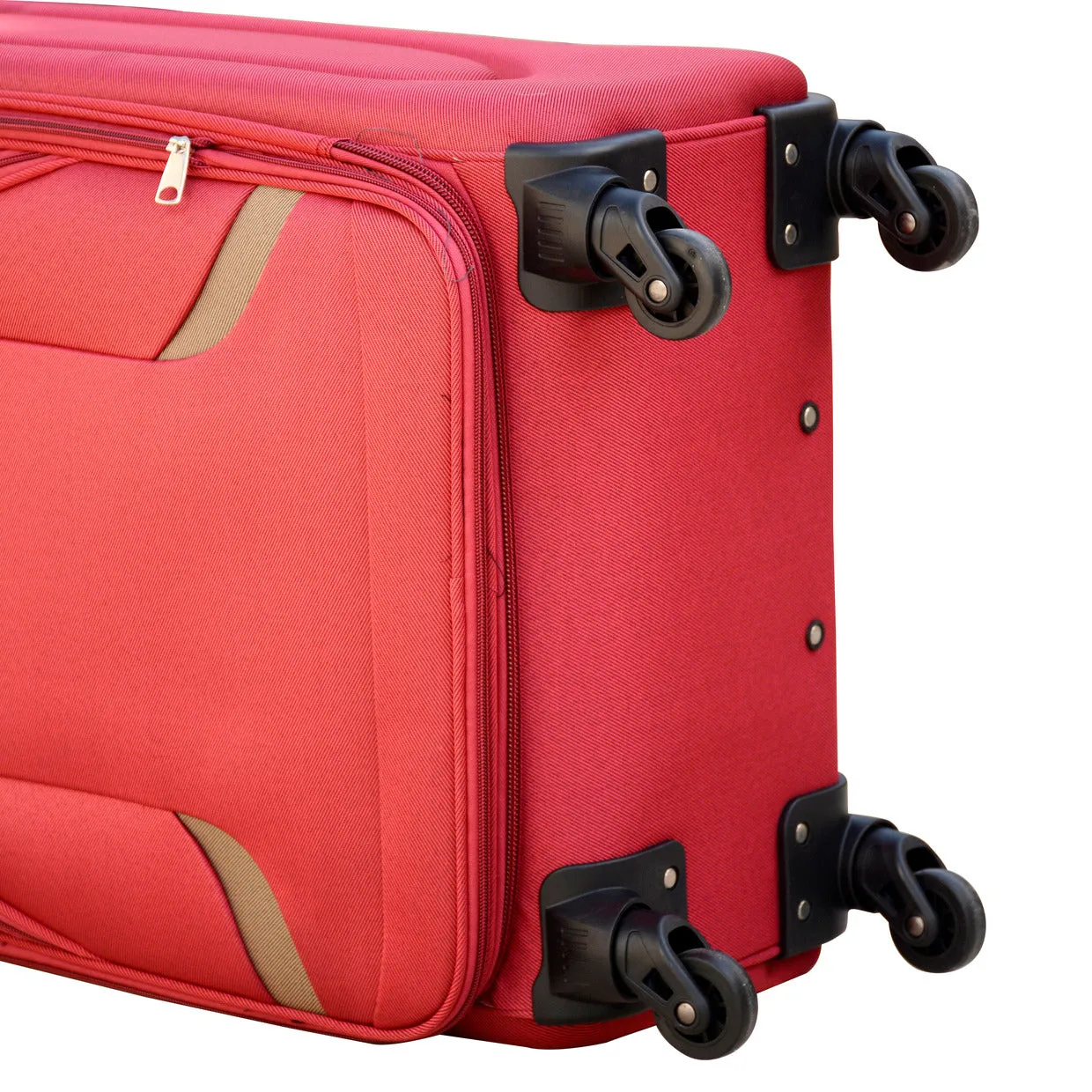 Soft Material Soft Shell Lightweight 4 Pcs Set 20, 24, 28 and 32 Inches Luggage Bag | 4 Wheels | New Ace Best Red