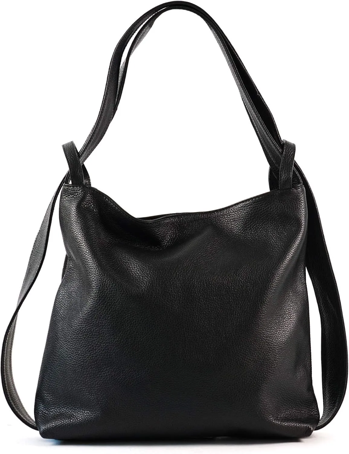 Women Leather Backpack Purse- Handmade Convertible Hobo Shoulder Bag from Genuine Leather