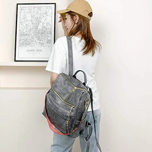 Women's Grey Fashion Backpack, Handbag and Shoulder Bag