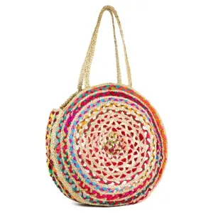 XxL Jute Straw and cloth Circular Bag
