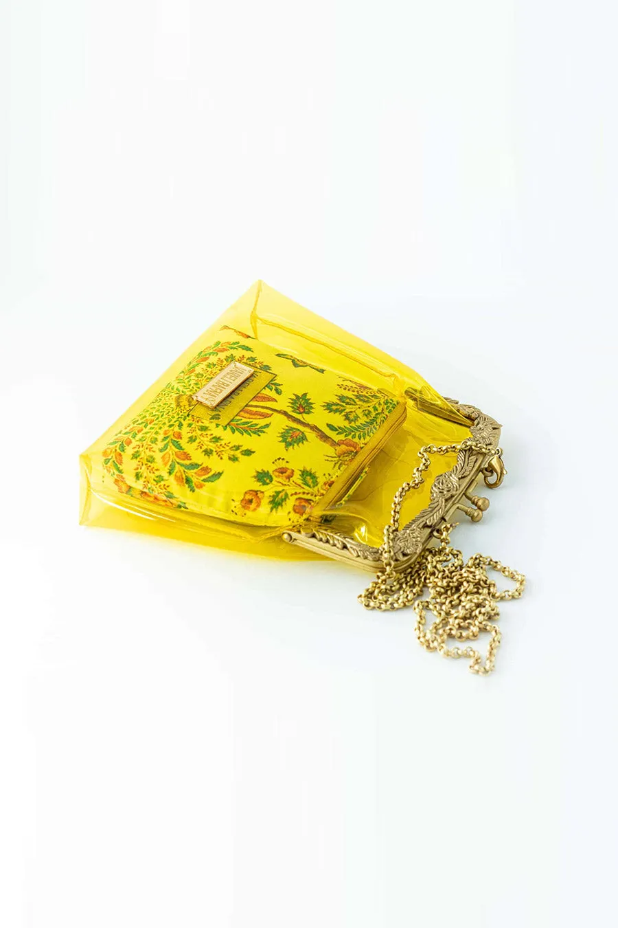 Yellow Afsar Clutch & Pouch Set